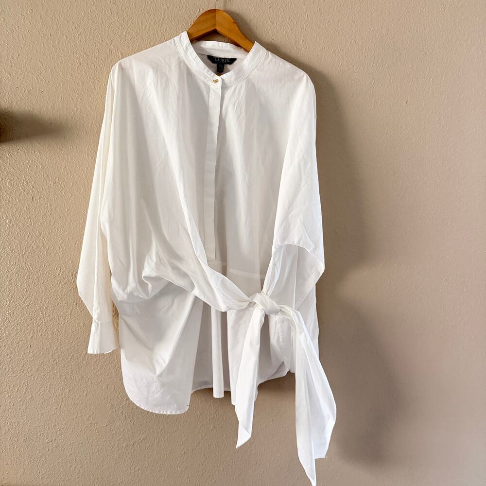 Lauren Ralph Lauren Fiora white shirt with a tie front detail